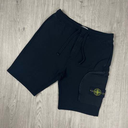 Stone Island Jersey Shorts - Black Castmark