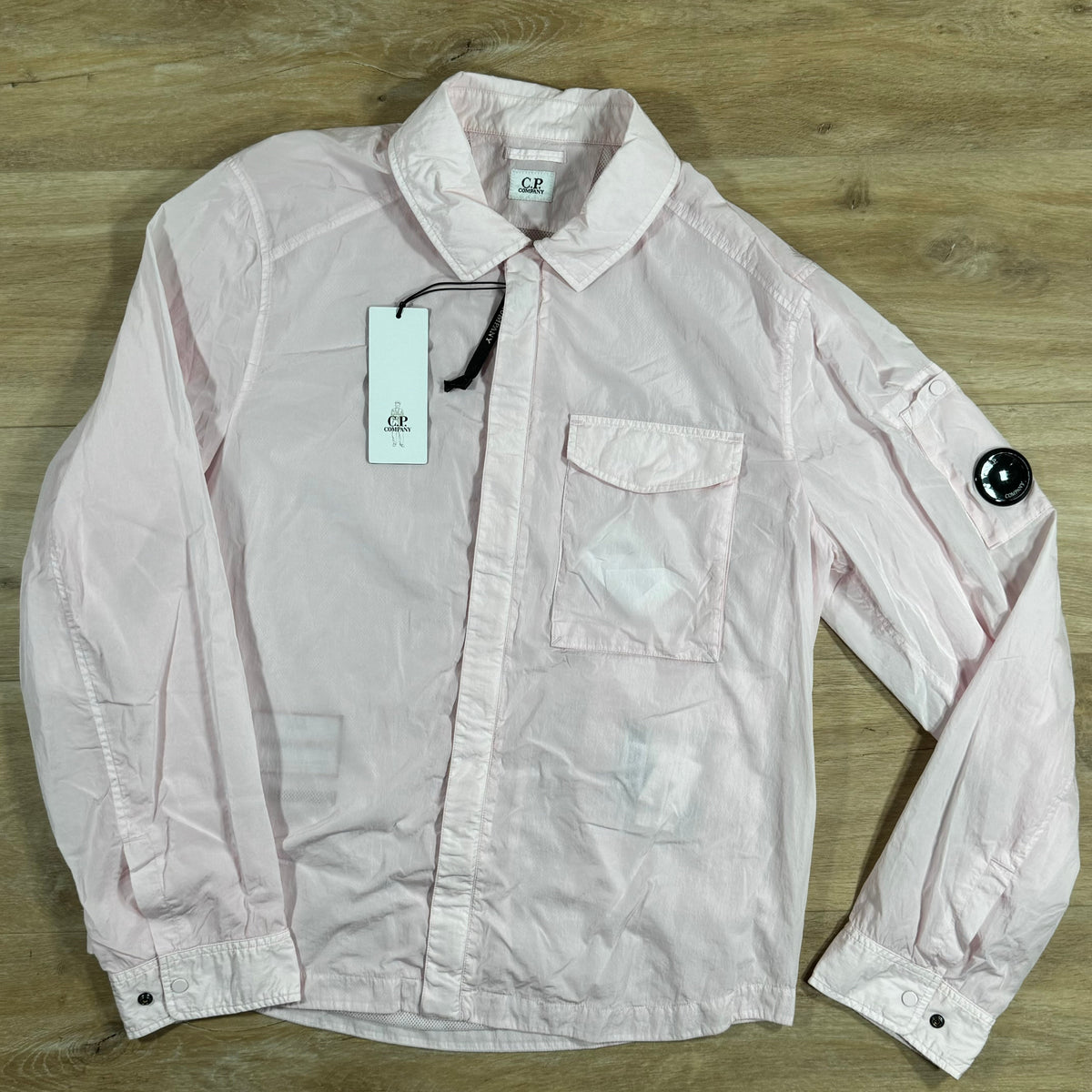CP Company Chrome Lens Overshirt in Heavenly Pink Castmark