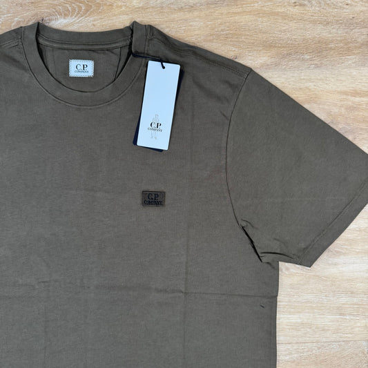 CP Company 30/1 Jersey Logo Patch T-Shirt in Ivy Green Castmark