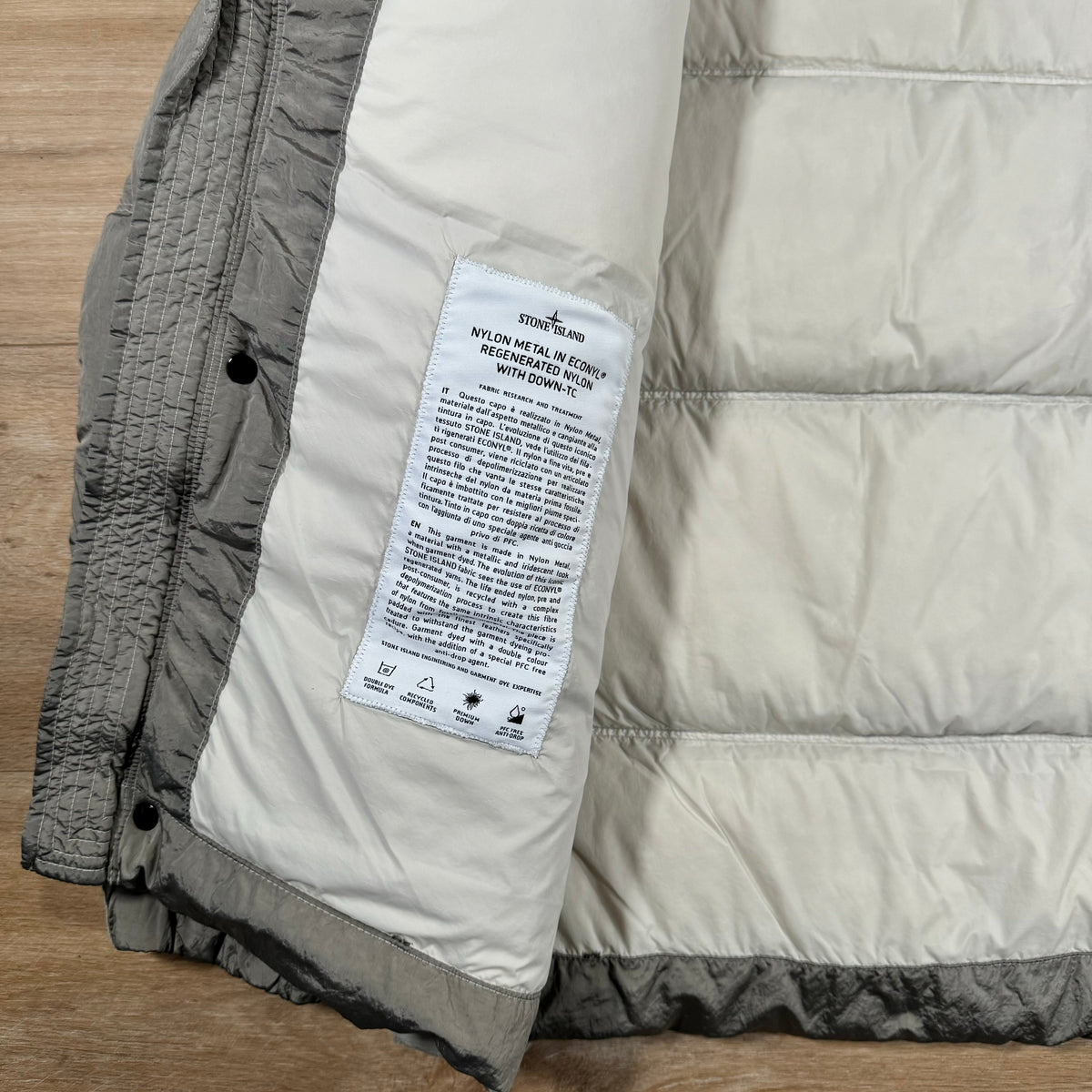 Stone Island Nylon Metal Down Jacket in Plaster Castmark