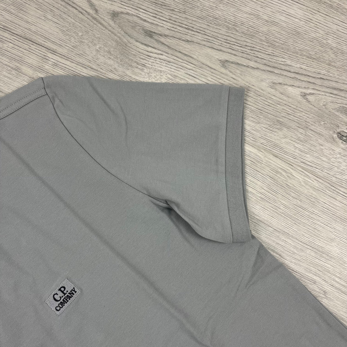 CP Company Piquet Polo Shirt - Drizzle Castmark