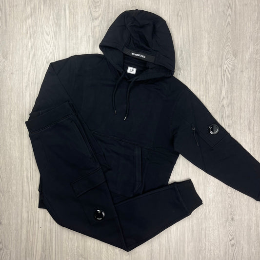 CP Company Raised Fleece Tracksuit - Black Castmark