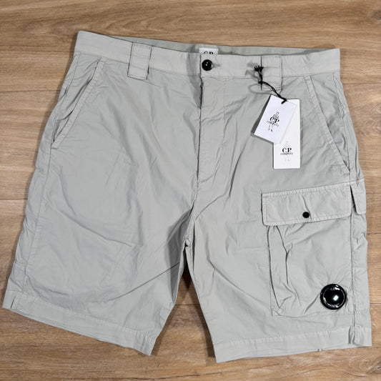 CP Company 50 Fili Stretch Cargo Shorts in Blue Fox - Grey Castmark