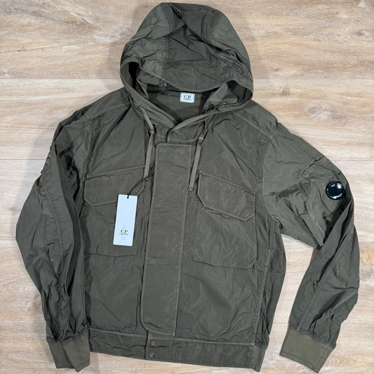CP Company Chrome-R Hooded Lens Jacket in Ivy Green Castmark