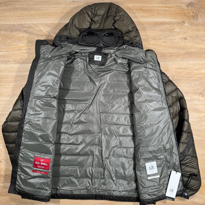 CP Company DD Shell Goggle Down Jacket in Grape Leaf Castmark