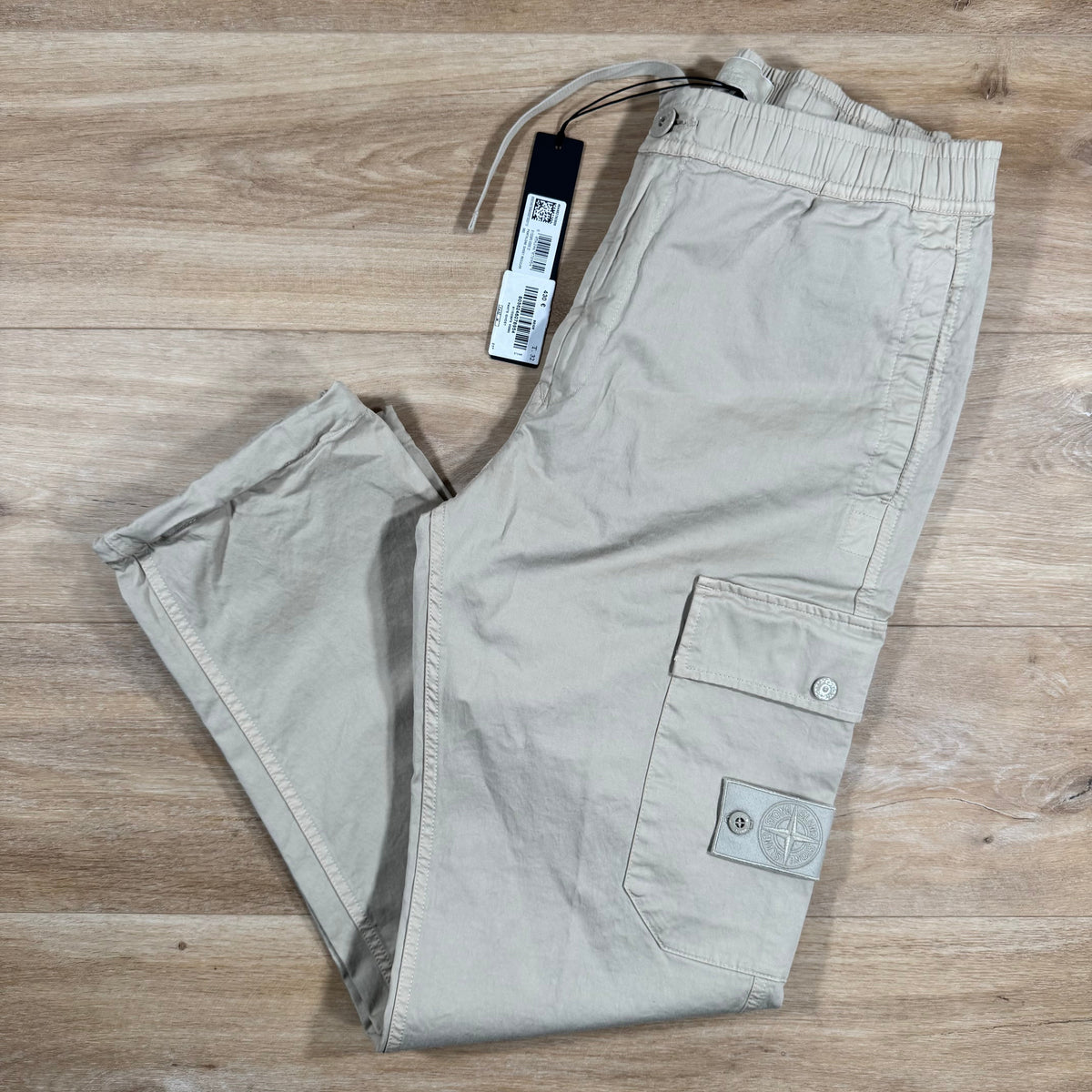 Stone Island Ghost Stretch Cargo Trousers in Beige Castmark