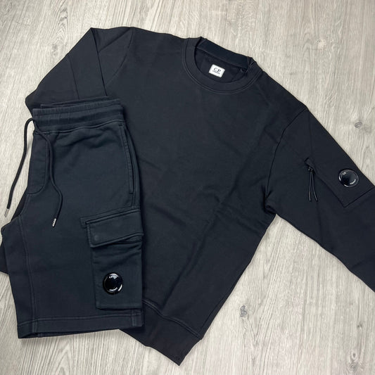 CP Company Raised Fleece Tracksuit - Black Castmark