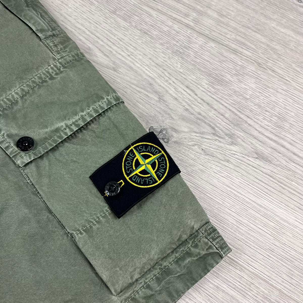 Stone Island Cargo Shorts - Musk Green Castmark
