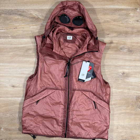 CP Company Nada Shell Primaloft Goggle Vest in Canyon Clay - Pink Castmark