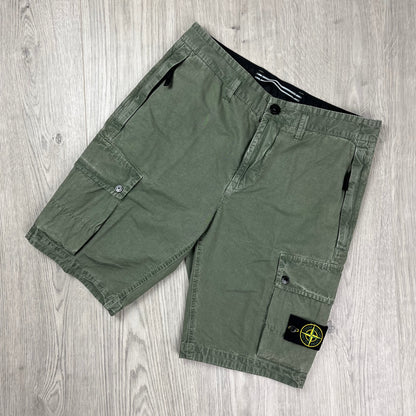 Stone Island Cargo Shorts - Musk Green Castmark