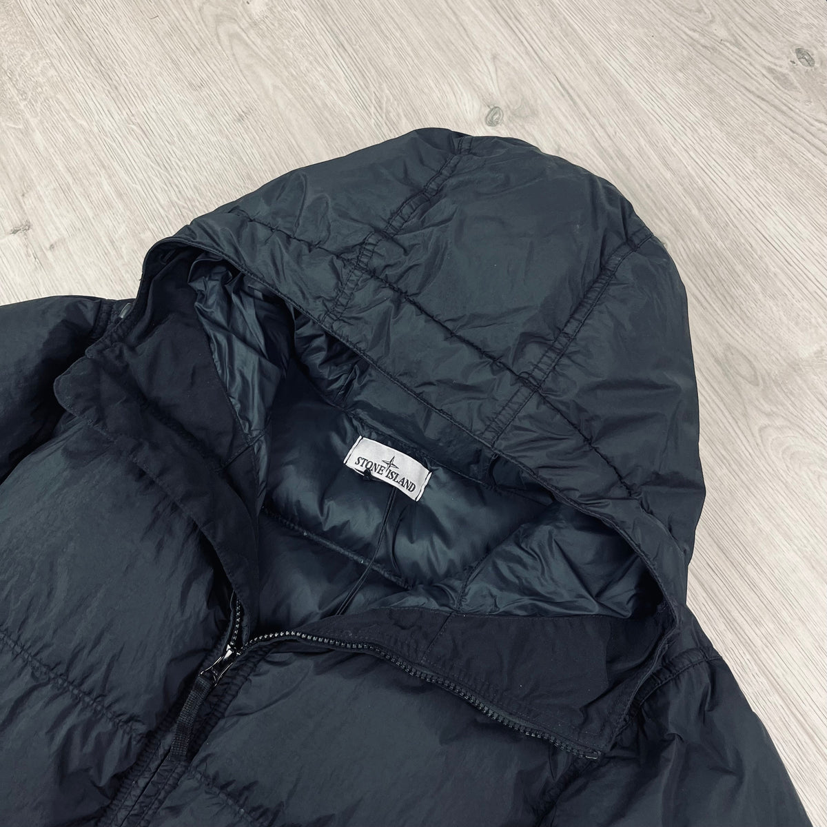 Stone Island Crinkle Reps Down Jacket - Black Castmark