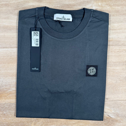 Stone Island Patch Logo T-Shirt in Lead Grey Castmark