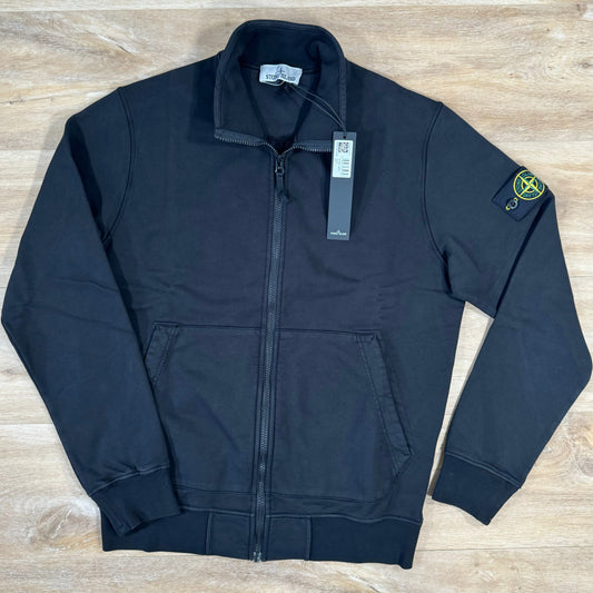 Stone Island Organic Cotton Full-Zip Sweatshirt in Black Castmark