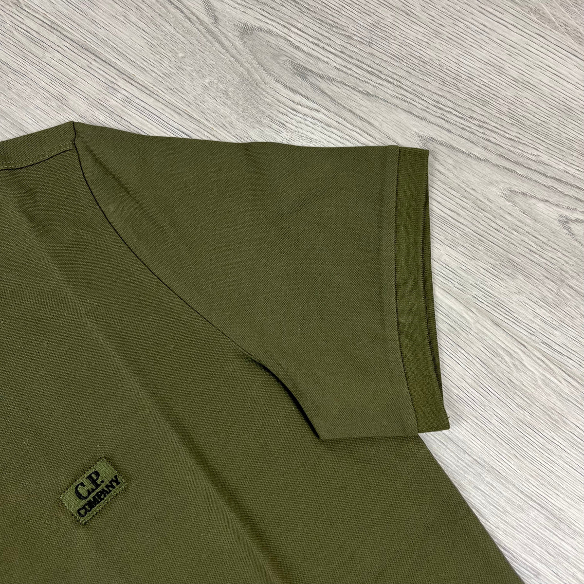 CP Company Piquet Polo Shirt - Ivy Green Castmark