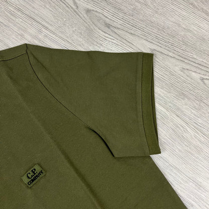 CP Company Piquet Polo Shirt - Ivy Green Castmark