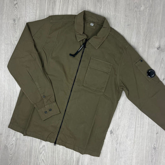 CP Company Zip Overshirt - Ivy Green Castmark