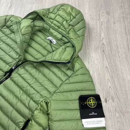 Stone Island Woven Down Jacket - Sage Green Castmark