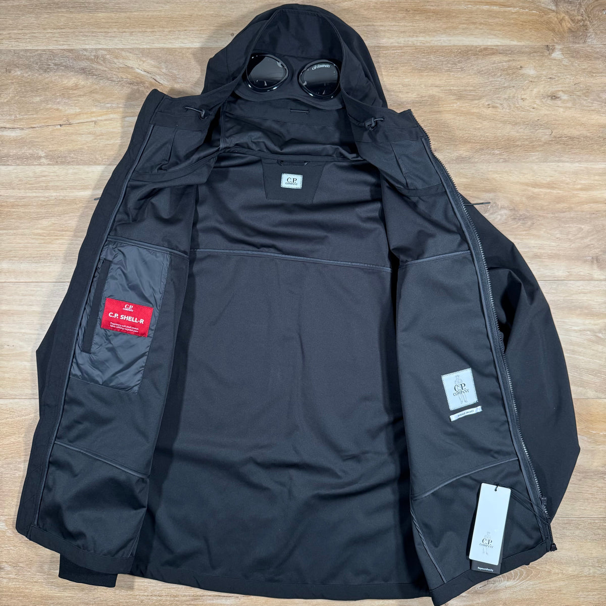 CP Company Shell-R Goggle Jacket in Black Castmark