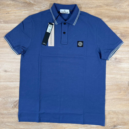Stone Island Organic Cotton Pique Polo Shirt in Blue Marine Castmark