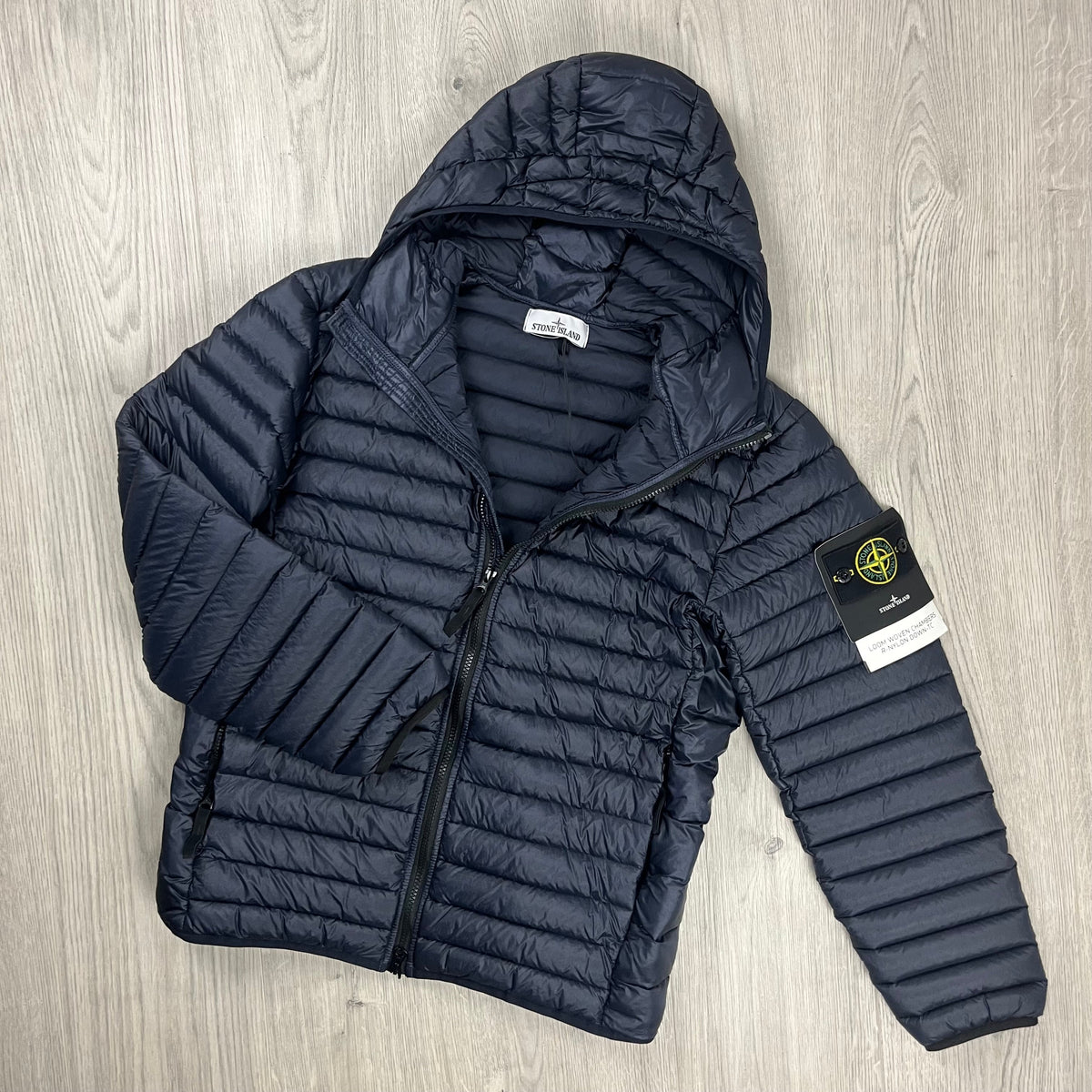 Stone Island Woven Down Jacket - Navy Castmark