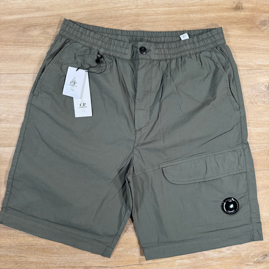 CP Company 50 Fili Stretch Cargo Shorts in Thyme - Green Castmark