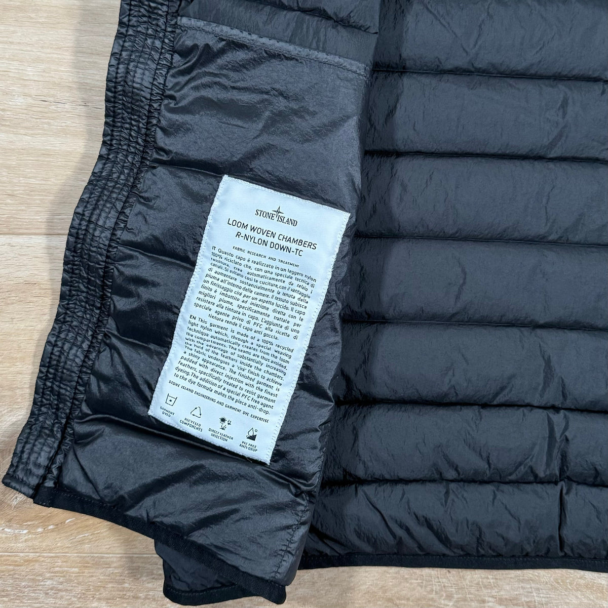 Stone Island Nylon Down-TC Vest in Black Castmark