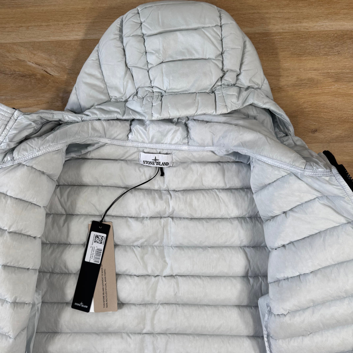 Stone Island Loom Woven Nylon Down-TC Jacket in Sky Blue Castmark