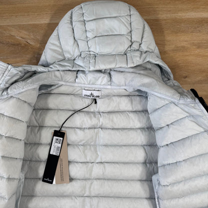 Stone Island Loom Woven Nylon Down-TC Jacket in Sky Blue Castmark
