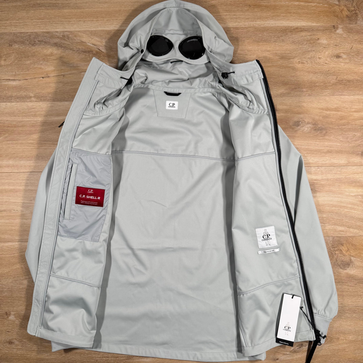 CP Company Shell-R Goggle Jacket in Blue Fox - Grey Castmark