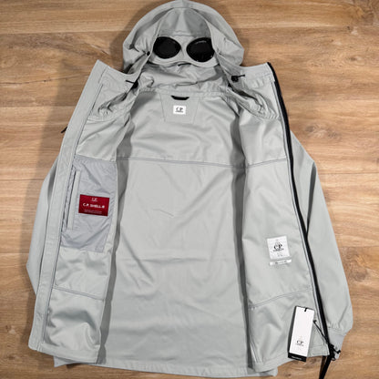 CP Company Shell-R Goggle Jacket in Blue Fox - Grey Castmark