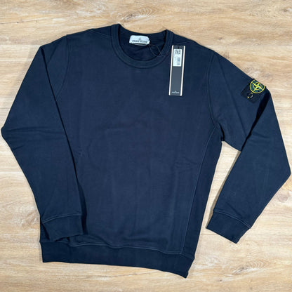 Stone Island Garment Dyed Crewneck Sweatshirt in Navy Castmark