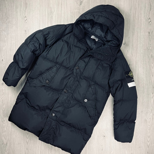 Stone Island Crinkle Reps Down Jacket - Black Castmark