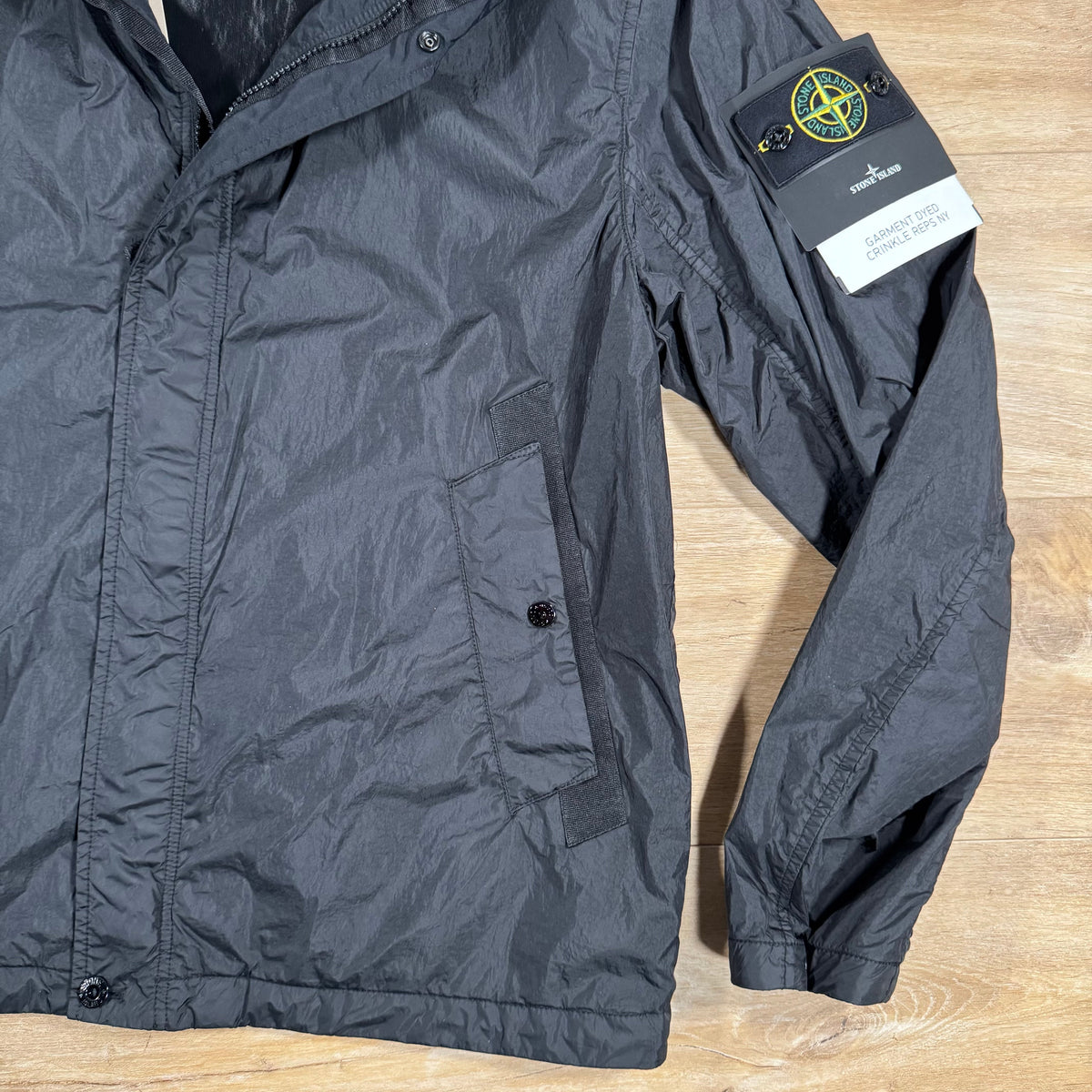 Stone Island Crinkle Reps R-NY Jacket in Black Castmark