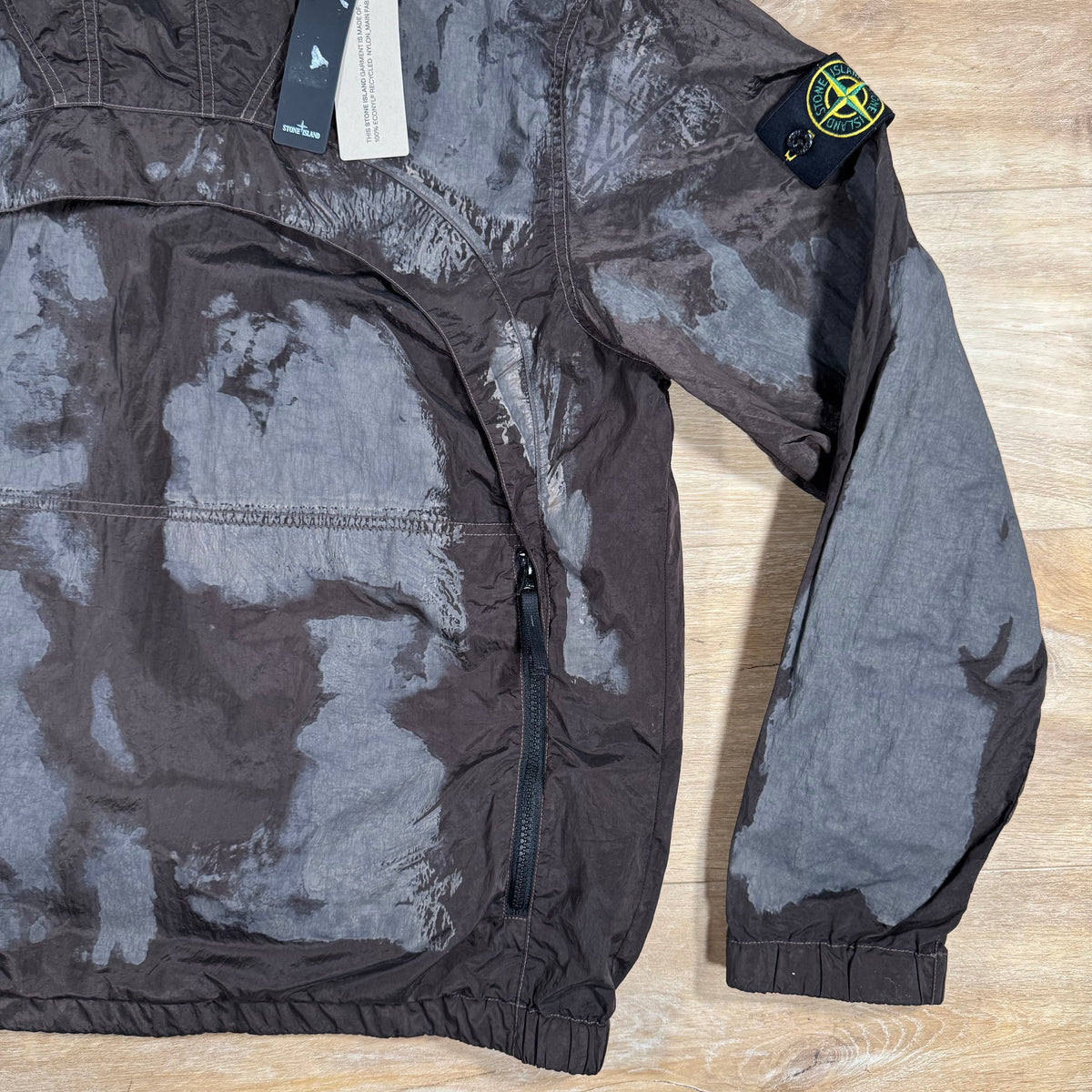 Stone Island Hand Painted Camo Nylon Metal Smock Jacket in Military Green Castmark