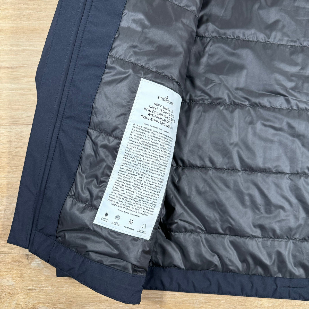 Stone Island Soft Shell-R Jacket with Primaloft Insulation in Navy Castmark