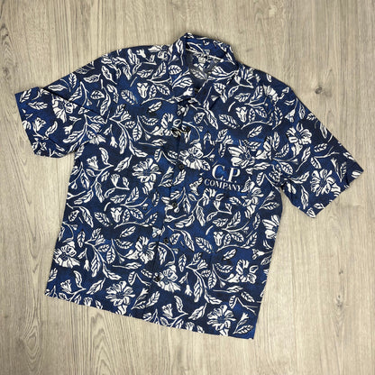 CP Company Floral Shirt - Blue Castmark