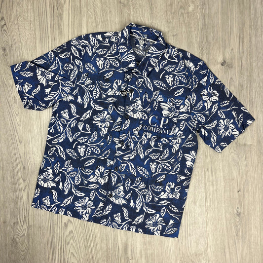 CP Company Floral Shirt - Blue Castmark