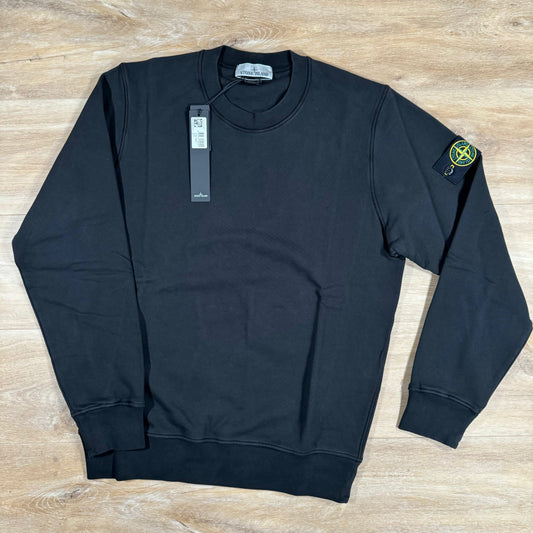 Stone Island Organic Cotton Fleece Sweatshirt in Black Castmark