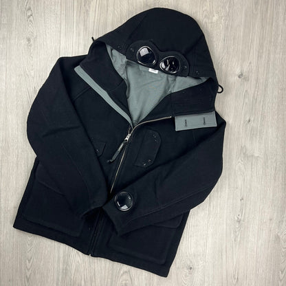 CP Company Duffel Goggle Jacket - Black Castmark