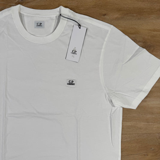 CP Company 30/1 Jersey Logo Patch T-Shirt in Gauze White Castmark