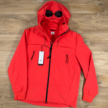 CP Company Shell-R Goggle Jacket in Poinciana Orange Castmark
