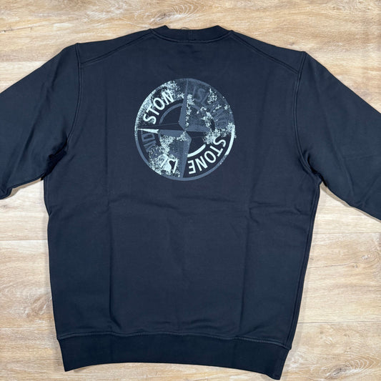 Stone Island Reverse Compass Logo Sweatshirt in Black Castmark