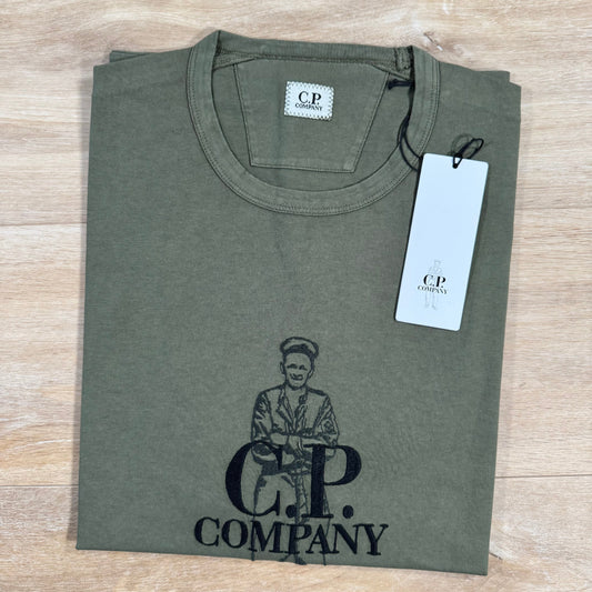 CP Company 1020 British Sailor T-Shirt in Thyme - Green Castmark