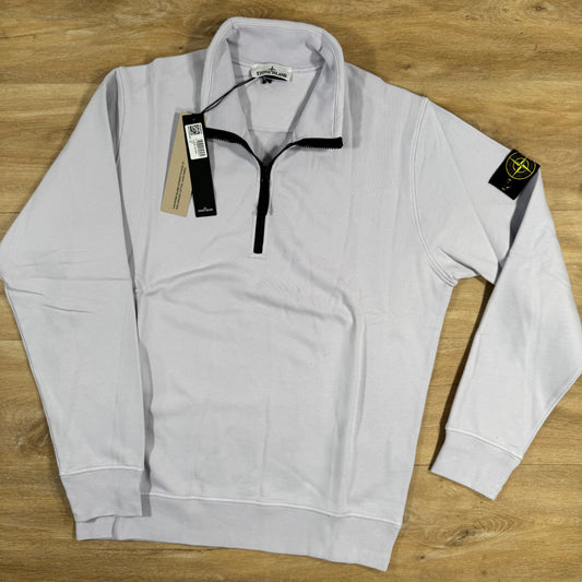Stone Island Organic Cotton Half-Zip Sweatshirt in Lilac Castmark