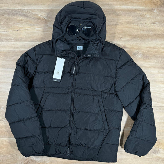 CP Company Chrome-R Goggle Down Jacket in Black Castmark