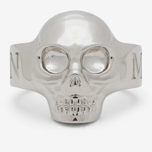 Alexander McQueen Palladium Skull Ring