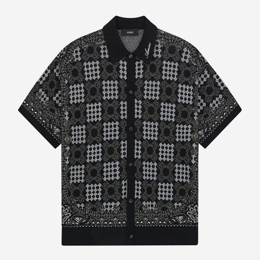 Amiri MA Quad Check Mesh Knit Shirt