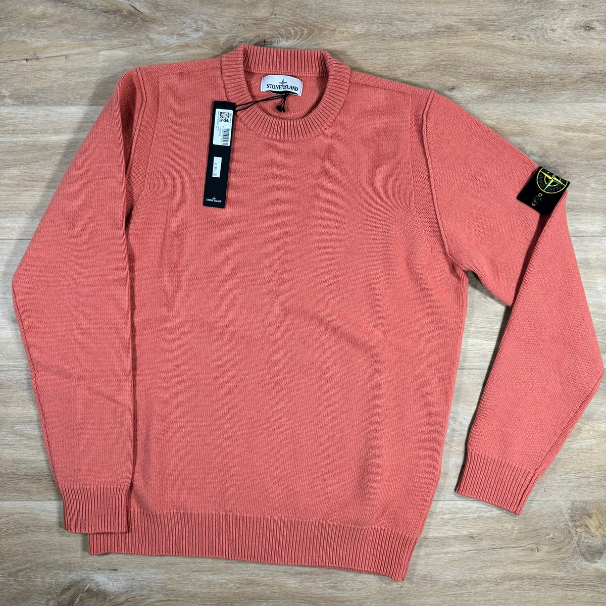 Stone Island Lambswool Crewneck Sweatshirt in Orange Castmark