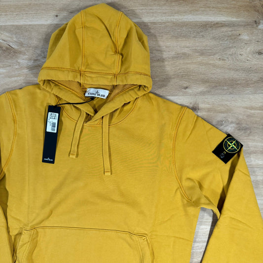 Stone Island Garment Dyed Pullover Hoodie in Mustard Castmark