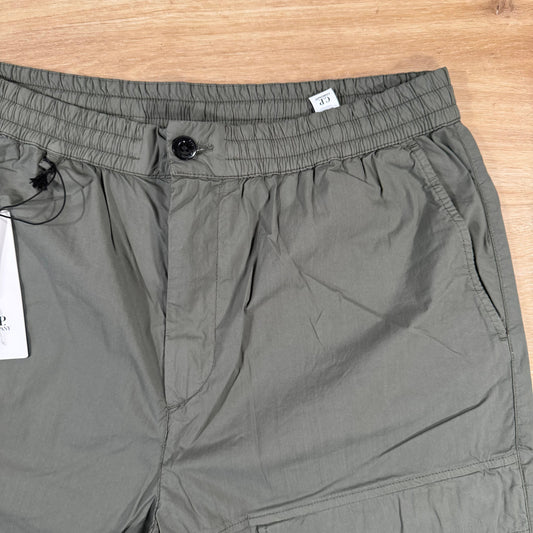 CP Company 50 Fili Stretch Cargo Shorts in Thyme - Green Castmark